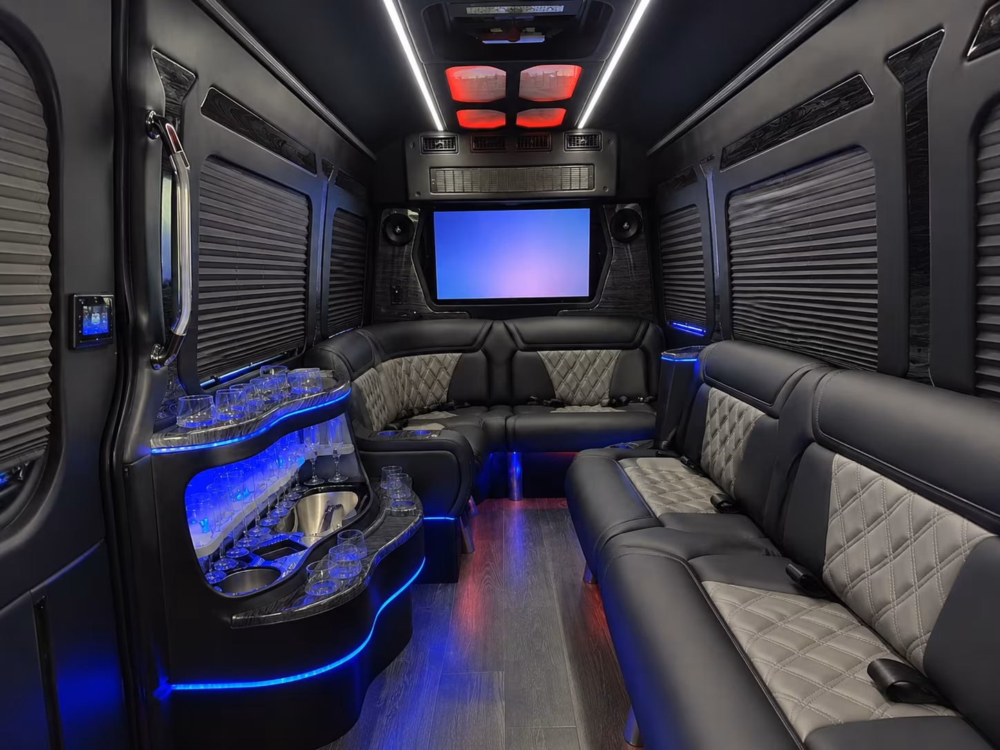 abilene 18 passenger party bus inside