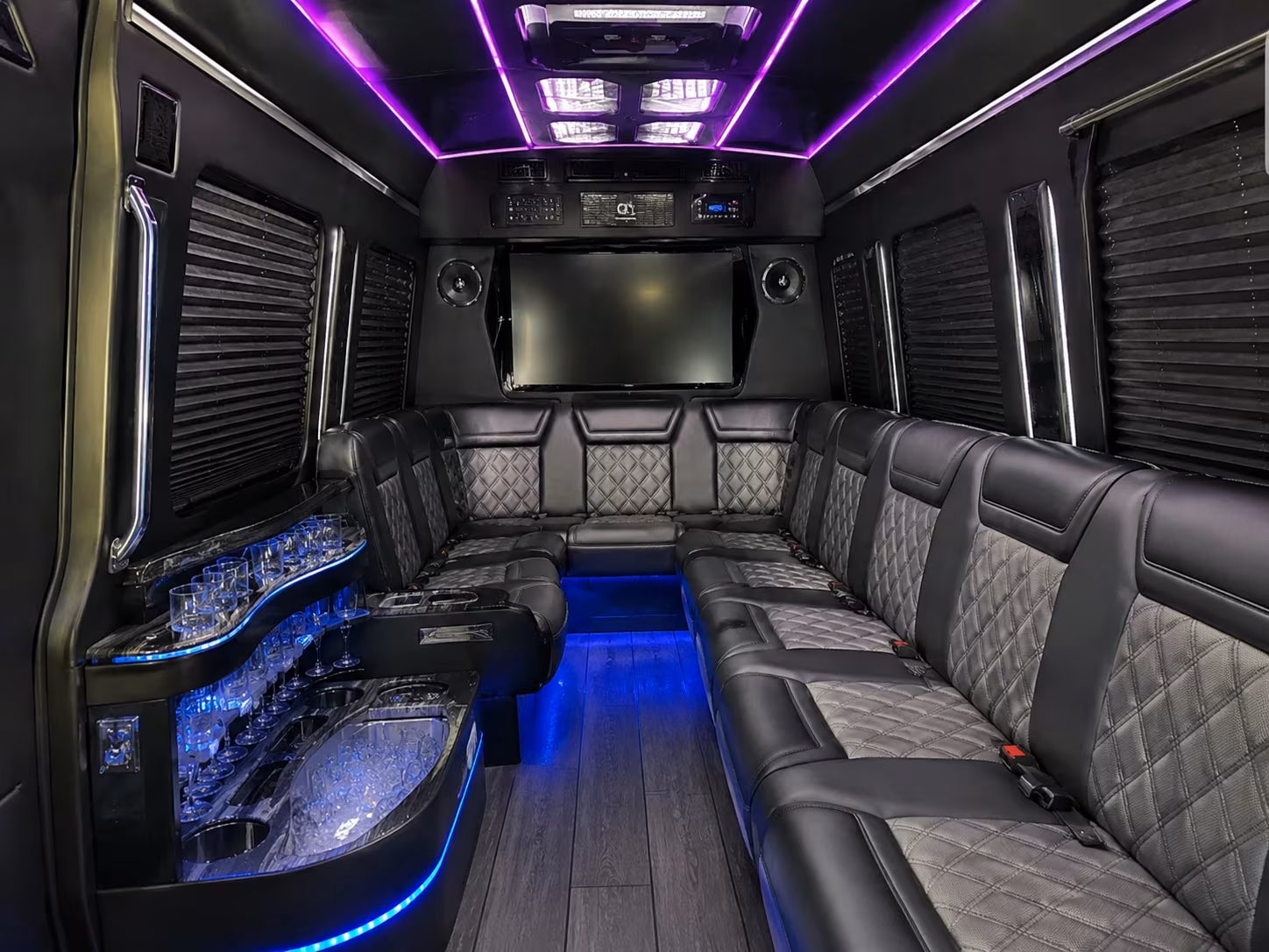 abilene 40 passenger party bus inside