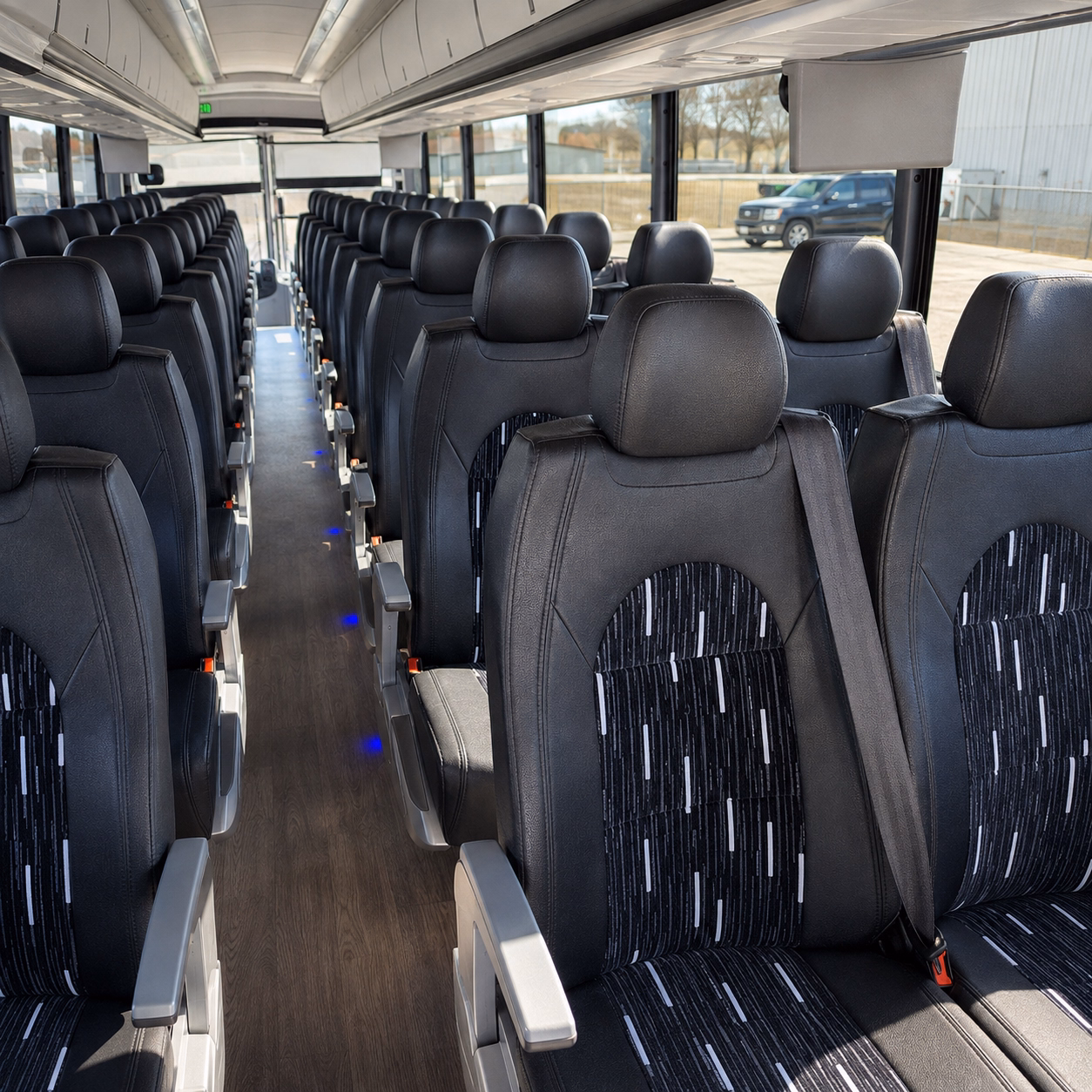 amarillo charter bus rental interior