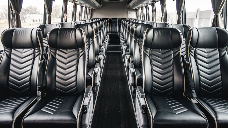 56 passenger charter bus inside arlington