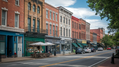 the historic downtown district